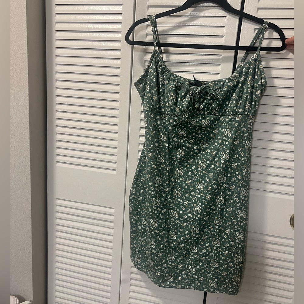 Brave Soul Sage Green Floral Mini Dress